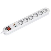 Bachmann Surge protector - 1.5m - 6 AC-Ausgänge - 250 V - 3600 W - Weiß - 1,5 m - 520 g