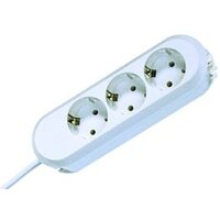 Bachmann 3x Schuko H05VV-F 3G 1.50mm² 16A/3680W 3m - 3 m - Kunststoff - Weiß - 3 AC-Ausgänge - 3680 W - 16 A