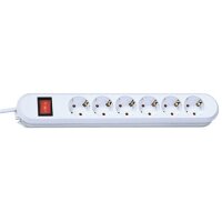 Bachmann SMART 6x Schuko H05VV-F 3G 1.50mm² 16A/3680W 5m - 5 m - Kunststoff - Weiß - 6 AC-Ausgänge - 3680 W - 16 A