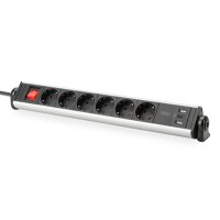 DIGITUS 6-fach Office-Steckdosenleiste mit 3x USB-Anschlüssen