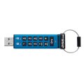 Kingston IronKey 256GB Keypad 200 - FIPS 140-3 Lvl 3 (ausstehend) AES-256 Verschlüsselung - 256 GB - USB Typ-A - 3.2 Gen 1 (3.1 Gen 1) - 145 MB/s - Schutzhülle - Blau