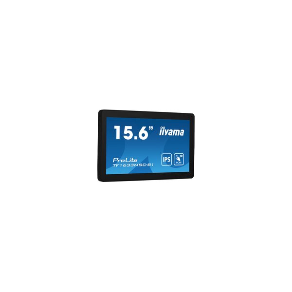 Iiyama ProLite Ein 15.6" (39.5 cm) PCAP Open Frame 10-Punkt-Multitouch-Monitor mit Edge-to-Edge Glas und IPS-Panel-Technologie - 39,6 cm (15.6") - 1920 x 1080 Pixel - Full HD - 5 ms - Schwarz