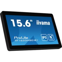 Iiyama ProLite Ein 15.6" (39.5 cm) PCAP Open Frame 10-Punkt-Multitouch-Monitor mit Edge-to-Edge Glas und IPS-Panel-Technologie - 39,6 cm (15.6") - 1920 x 1080 Pixel - Full HD - 5 ms - Schwarz