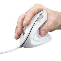 Trust VERTO ERGO Maus Kabelgebunden Optisch Weiß 6 Tasten 1600 dpi