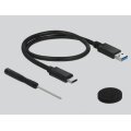 Delock Externes Gehäuse für 2.5? SATA HDD / SSD mit SuperSpeed USB 10 Gbps (USB 3.1 Gen 2) - HDD / SSD-Gehäuse - 2.5" - Serial ATA III - 6 Gbit/s - Hot-Swap - Schwarz