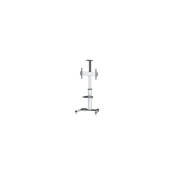 IC Intracom Universal Multimedia TV-Ständer auf Rollen - Für Bildschirme von 37" bis 70"* und bis zu 50 kg - -12 ~ 5Â° neigbar - 90Â° schwenkbar - Kamerahalterung und AV-Fachboden abnehmbar - schwarz/silber - 50 kg - 94 cm (37") - 177,8 cm (70") - 600 x 4