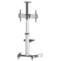 IC Intracom Universal Multimedia TV-Ständer auf Rollen - Für Bildschirme von 37" bis 70"* und bis zu 50 kg - -12 ~ 5Â° neigbar - 90Â° schwenkbar - Kamerahalterung und AV-Fachboden abnehmbar - schwarz/silber - 50 kg - 94 cm (37") - 177,8 cm (70") - 600 x 4