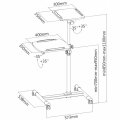 Techly Flexible Universal Trolleys für Notebook / Beamer, 85-110 cm, weiß