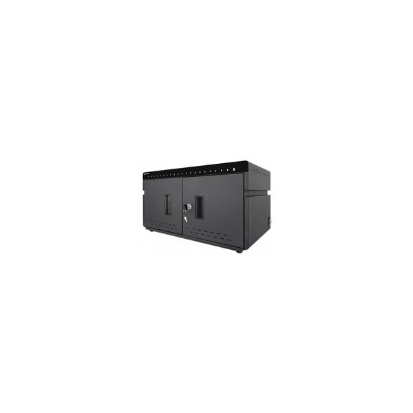 IC Intracom 20-Port Ladeschrank 360 W - 20 USB-C PD-Ports - geräumige Fächer für Handys und Tablets - 360 W gesamt - bis zu 3 A/18 W pro Port - abschließbare Doppeltür - Überspannungsschutz - leiser Lüfter - Metallgehäuse - schwarz - Schrank zur Verwaltun