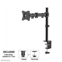 Neomounts NM-D135BLACK Monitorarm 10-27" - Klemme/Durchführung - 8 kg - 25,4 cm (10") - 68,6 cm (27") - 100 x 100 mm - Schwarz