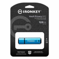 Kingston IronKey VP50 - 128 GB - USB Typ-C - 3.2 Gen 1 (3.1 Gen 1) - 250 MB/s - Kappe - Schwarz - Blau