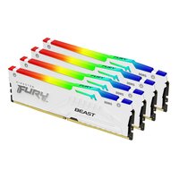 Kingston FURY Beast 64 GB 6000 MT/s DDR5 CL40 DIMM (4er-Kit) White RGB XMP - 64 GB - 4 x 16 GB - DDR5 - 288-pin DIMM - Weiß