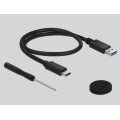 Delock Externes Gehäuse für 2.5? SATA HDD / SSD mit SuperSpeed USB 10 Gbps (USB 3.1 Gen 2) - HDD / SSD-Gehäuse - 2.5" - Serial ATA III - 6 Gbit/s - Hot-Swap - Schwarz - Weiß