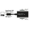 Delock 91740 - MMC - MMCmicro - Speicherstick (MS) - MicroSD (TransFlash) - MicroSDHC - MicroSDXC - SD - SDHC - SDXC - Schwarz - 480 Mbit/s - 2,05 TB - USB 3.2 Gen 1 (3.1 Gen 1) Type-C - USB