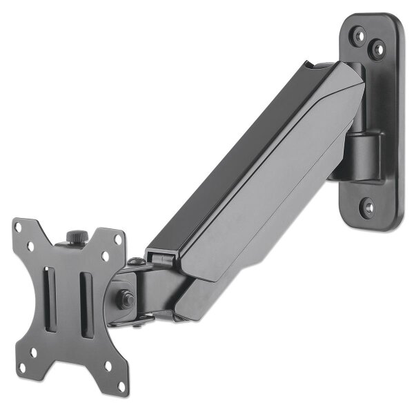Manhattan Universal-Wandhalterung mit Gasdruckfeder für einen Monitor - Halterungsarm mit Gasdruckfeder - geeignet für einen Monitor von 17" bis 32"* und bis zu 8 kg - 8 kg - 43,2 cm (17") - 81,3 cm (32") - 75 x 75 mm - 100 x 100 mm - Grau
