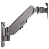 Manhattan Universal-Wandhalterung mit Gasdruckfeder für einen Monitor - Halterungsarm mit Gasdruckfeder - geeignet für einen Monitor von 17" bis 32"* und bis zu 8 kg - 8 kg - 43,2 cm (17 Zoll) - 81,3 cm (32 Zoll) - 75 x 75 mm - 100 x 100 mm - Grau