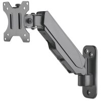 Manhattan Universal-Wandhalterung mit Gasdruckfeder für einen Monitor - Halterungsarm mit Gasdruckfeder - geeignet für einen Monitor von 17" bis 32"* und bis zu 8 kg - 8 kg - 43,2 cm (17 Zoll) - 81,3 cm (32 Zoll) - 75 x 75 mm - 100 x 100 mm - Grau