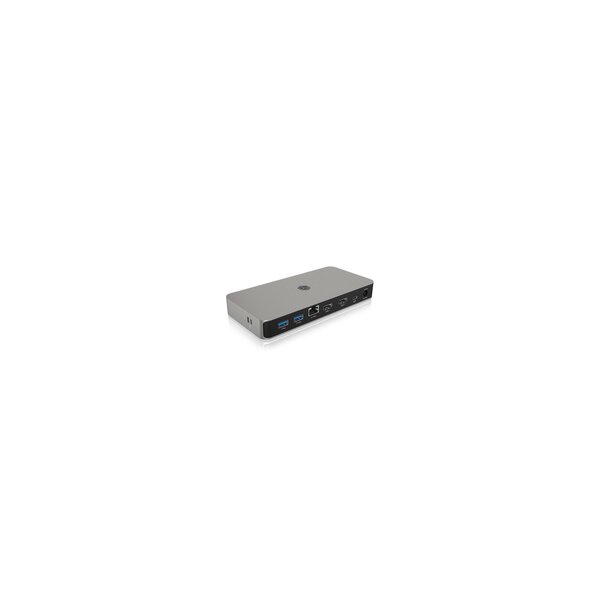ICY BOX 10-in-1 USB4 Notebook DockingStation mit zweifacher Videoausgabe - Kabelgebunden - USB4 - 100 W - 10,100,1000,2500 Mbit/s - Anthrazit - Schwarz - MicroSD (TransFlash) - MicroSDHC - MicroSDXC - SD - SDHC - SDXC