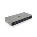 ICY BOX 10-in-1 USB4 Notebook DockingStation mit zweifacher Videoausgabe - Kabelgebunden - USB4 - 100 W - 10,100,1000,2500 Mbit/s - Anthrazit - Schwarz - MicroSD (TransFlash) - MicroSDHC - MicroSDXC - SD - SDHC - SDXC
