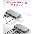 ICY BOX 10-in-1 USB4 Notebook DockingStation mit zweifacher Videoausgabe - Kabelgebunden - USB4 - 100 W - 10,100,1000,2500 Mbit/s - Anthrazit - Schwarz - MicroSD (TransFlash) - MicroSDHC - MicroSDXC - SD - SDHC - SDXC