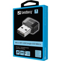 SANDBERG Micro Wifi Dongle 650 Mbit/s - Kabelgebunden -...
