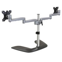StarTech.com Monitorhalterung für zwei Monitore - Ergonomisches Monitorstand für VESA Bildschirme bis zu 32" und 8 kg - Freistehende gelenkige Bildschirmhalterung - Höhenverstellbar - Silber - Freistehend - 16 kg - 81,3 cm (32") - 100 x 100 mm - Höhenvers