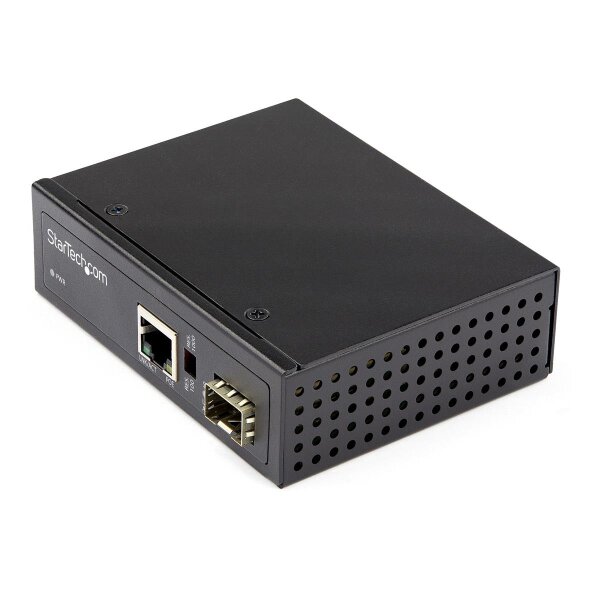 StarTech.com PoE + Industrial Media Converter 60W - Medienkonverter LWL Kupfer - Singlemode-/Multimode Glasfaser auf Kupfer Gigabit Ethernet - Mini/Kompaktgröße - IP-30/ -40°C bis 75°C - 1000 Mbit/s - IEEE 802.3 - IEEE 802.3u - IEEE 802.3z - Voll