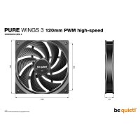 Be Quiet! Pure Wings 3 120mm PWM high-speed - Ventilator...