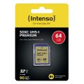 Intenso SD Karte UHS-I Premium - 64 GB - SDXC - Klasse 10 - UHS-I - 90 MB/s - Class 1 (U1)