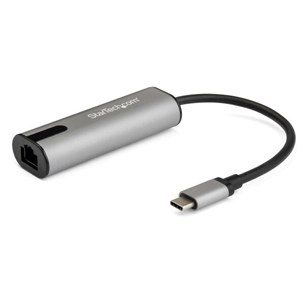 StarTech.com 2.5GbE USB-C auf Netzwerk Adapter - USB-C 3.0 2.5/1 Gbit/s und 100 Mbit/s Multigeschwindigkeits NIC - USB-C/Thunderbolt 3 3.1 Laptop auf RJ45/LAN - MacBook Pro - Surface - Kabelgebunden - USB Typ-C - Ethernet - 5000 Mbit/s - Schwarz - Grau