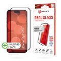 DISPLEX Real Glass - Full Cover Panzerglas 10H für Apple iPhone 15 & 15 Pro