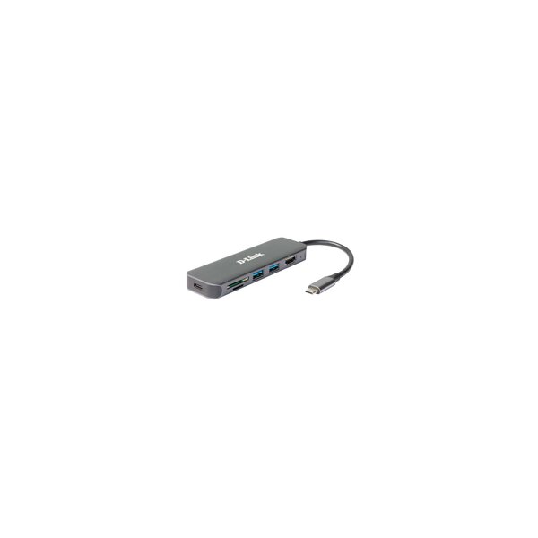 D-Link DUB-2327 - Kabelgebunden - USB Typ-C - 60 W - Grau - MicroSD (TransFlash) - SD - SDHC - SDXC - 5 Gbit/s