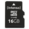 Intenso 16GB MicroSDHC - 16 GB - MicroSDHC - Klasse 10 - 25 MB/s - Schockresistent - Temperaturbeständig - Wasserfest - Röntgensicher - Schwarz