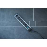 Brennenstuhl 1391030600 Steckdosenleiste mit Schalter Silber-Schwarz Schutzkontakt 1 St.