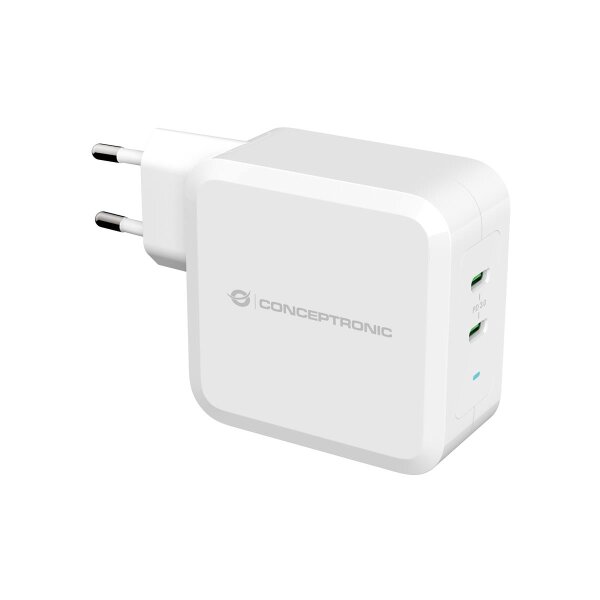 Conceptronic ALTHEA 2-Port 100W GaN USB-C PD-Ladegerät - Drinnen - AC - 5 V - 5 A - Weiß