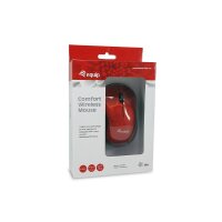 Equip Kabellose komfort-maus - Beidhändig - Optisch - RF Wireless - Rot