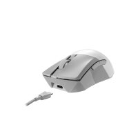 ASUS ROG Gladius III Wireless Aimpoint White - rechts - Optisch - RF Wireless + Bluetooth + USB Type-A - 36000 DPI - Weiß