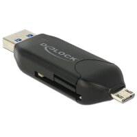 Delock Micro USB OTG Card Reader + USB 3.0 A male -...