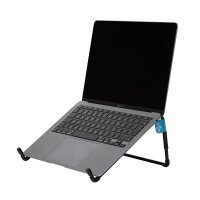 R-Go Laptopständer R-Go Steel Travel - ergonomisch faltbarer und einstellbarer Laptopständer - Stahl - Schwarz - Laptop-Ständer - Schwarz - Stahl - 25,4 cm (10") - 55,9 cm (22") - 5 kg