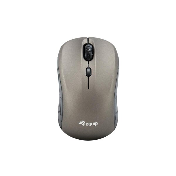 Equip Optische Mini Maus kabellos - Beidhändig - Optisch - RF Wireless - 1600 DPI - Grau