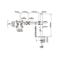 Equip 650151 13"-32" Bewegliche Monitor/LCD-Tischhalterung - Klemme - 8 kg - 33 cm (13") - 68,6 cm (27") - 100 x 100 mm - Schwarz