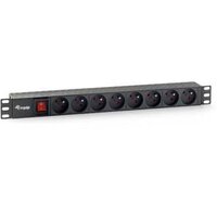Equip 333285 - 1U - Horizontal - Kunststoff - Schwarz - 8 AC-Ausgänge - 1,8 m