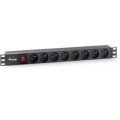 Equip 333285 - 1U - Horizontal - Kunststoff - Schwarz - 8 AC-Ausgänge - 1,8 m