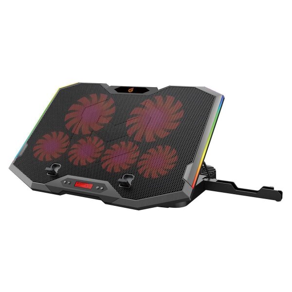 Conceptronic THYIA ERGO Gaming-Notebook Kühlständer mit 6 Lüftern - 43,2 cm (17 Zoll) - 6 Stück(e) - Tasten - Grau - Blau - Grün - Rot - China
