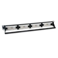 Equip 135426 - Cat6 - 22/26 - Schwarz - ABS Synthetik - Stahl - Rackeinbau - 1U