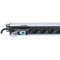 Intellinet 12-fach Steckdosenleiste - Schutzkontakt - vertikale Rackmontage - Leitungsschutzschalter - 1,6 m Stromkabel - Senkrecht - Aluminium - Schwarz - Grau - 12 AC-Ausgänge - Typ F - 1,6 m