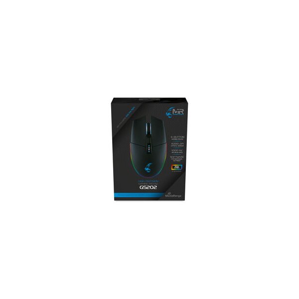 MEDIARANGE MRGS202 - rechts - Optisch - USB Typ-A - 4000 DPI - Schwarz