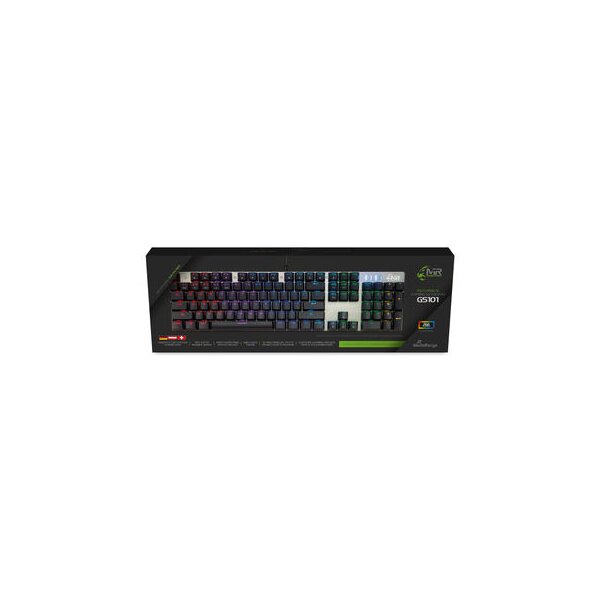 MEDIARANGE MRGS101 - Kabelgebunden - USB - Mechanischer Switch - QWERTZ - RGB-LED - Schwarz - Silber