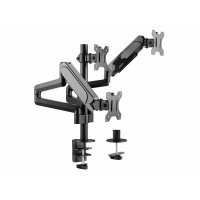 Equip Neig-/schwenkbare Verdreifachenmonitorhalter für Bildschirme mit 17 bis 27 Zoll - Klemme - 21 kg - 75 x 75 mm - 100 x 100 mm - Höhenverstellung - Schwarz