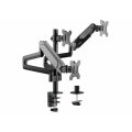 Equip Neig-/schwenkbare Verdreifachenmonitorhalter für Bildschirme mit 17 bis 27 Zoll - Klemme - 21 kg - 75 x 75 mm - 100 x 100 mm - Höhenverstellung - Schwarz